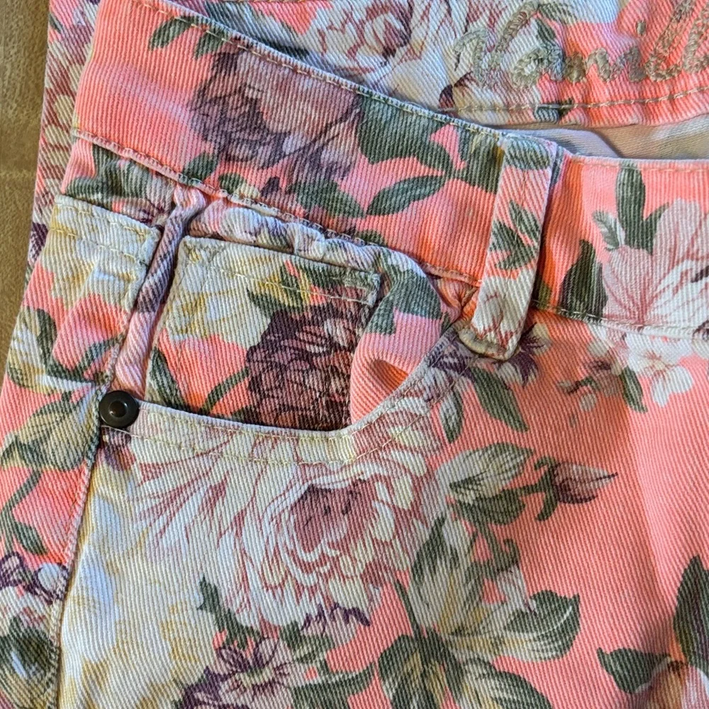 Vanilla Star Floral Peach Women's Skinny Jeans Size 1